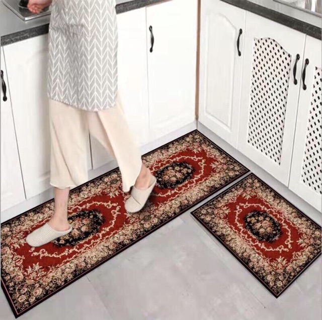 Bộ đôi thảm bếp nỉ nhung cao cấp mẫu mới
