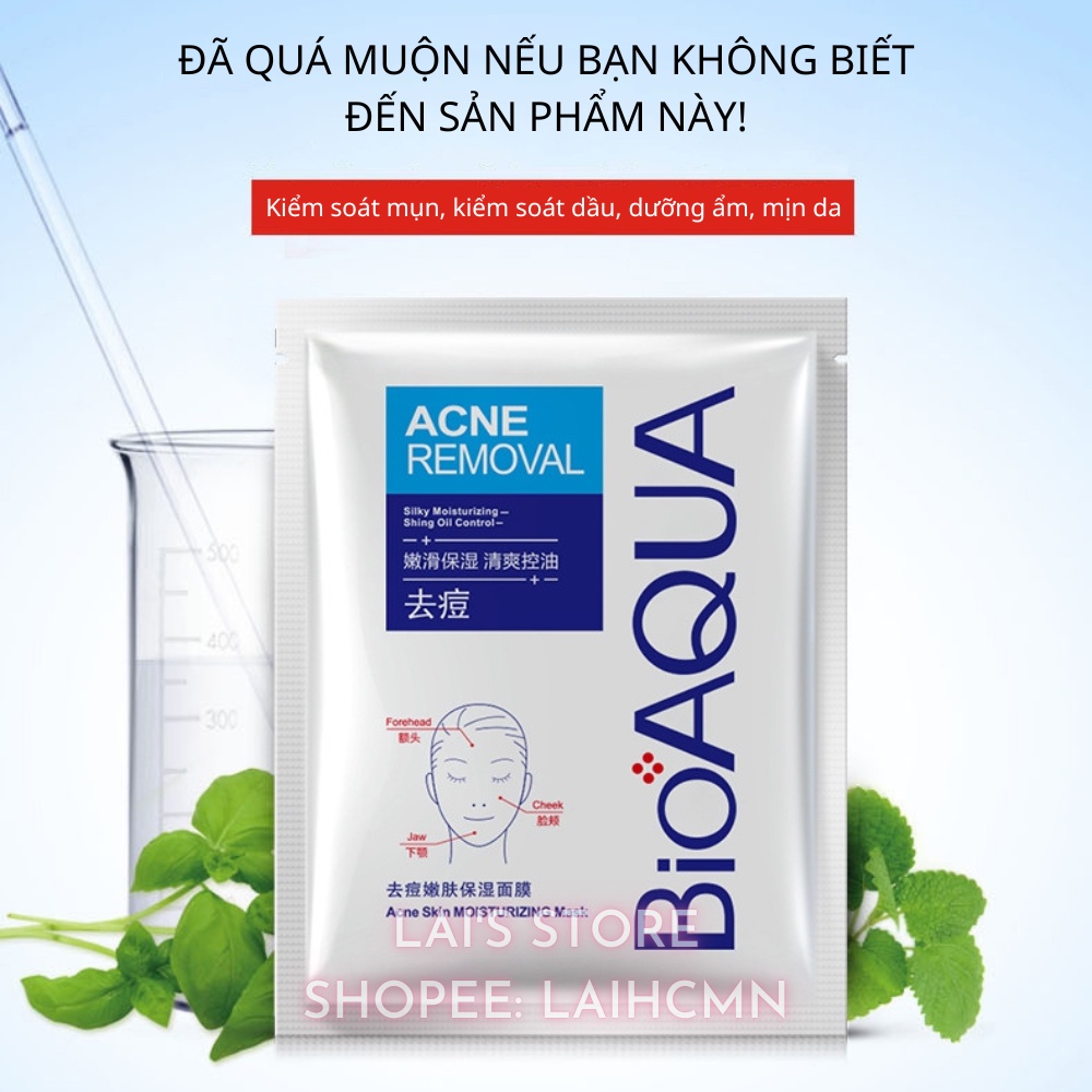 Combo 100 Miếng Mặt Nạ Dưỡng Ẩm Trẻ Hoá Mụn BIoaqua Pure Skin Dưỡng Ẩm, Kiểm Soát Dầu, Thu Nhỏ Lỗ Chân Lông, Làm Sáng Da