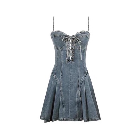 Váy bò 2 dây xếp ly sexy tôn dáng bó eo siêu đẹp đi chơi mẫu mới JV002 nhút dây hot khoe vai trần nhấn eo chân