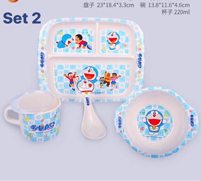 Combo khay và bát ăn dặm Doremon