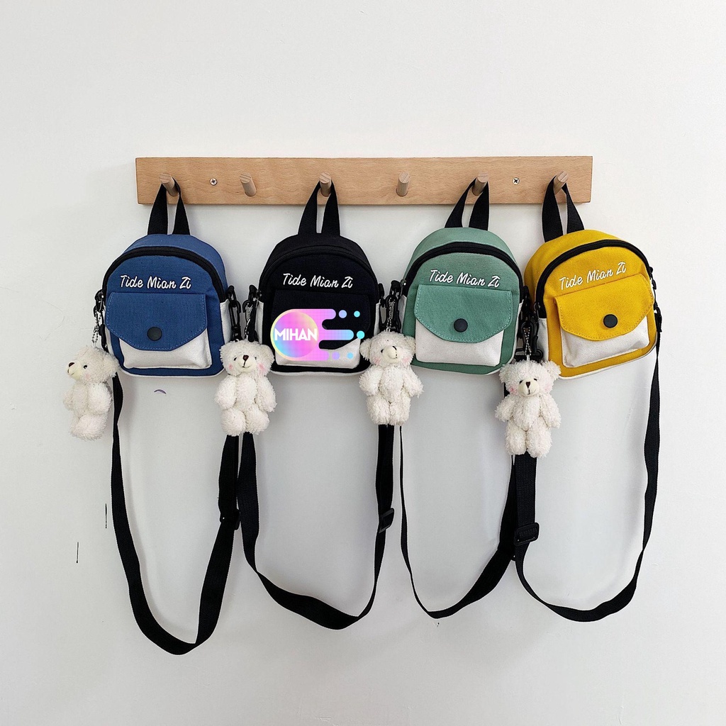 Túi Đeo Chéo Bằng Vải Canvas Nhiều Màu Sắc Dễ Thương Dành Cho Nữ MIHAN1