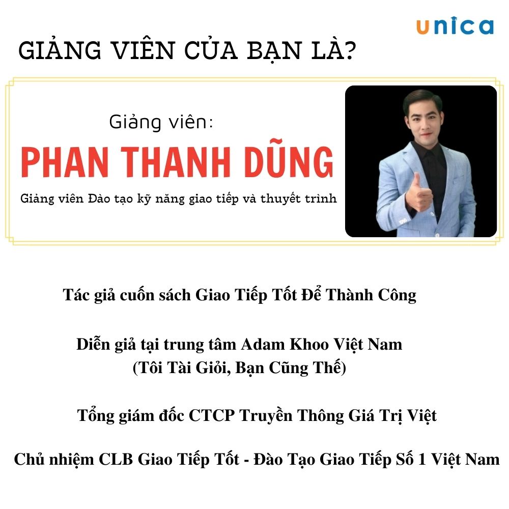 E-voucher Khóa học Unica phát triển bản thân giải phóng ngôn từ cùng giảng viên Phan Thanh Dũng