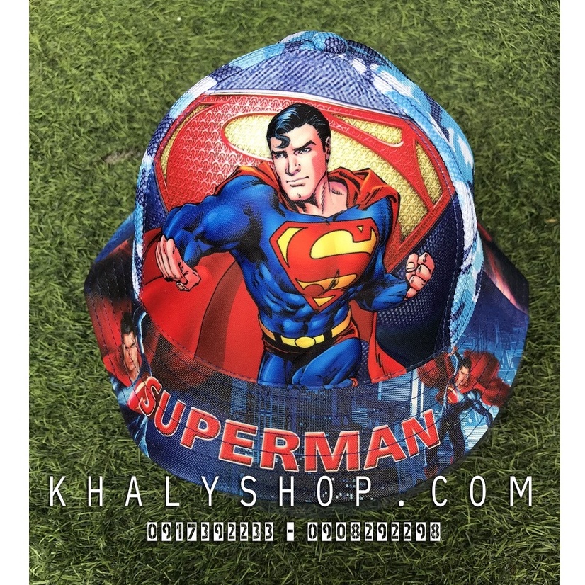 Nón Mũ Vành Tai Bèo BUCKET lính hình Superman - Ironman - Batman nổi 3D siêu ngầu cho bé trai