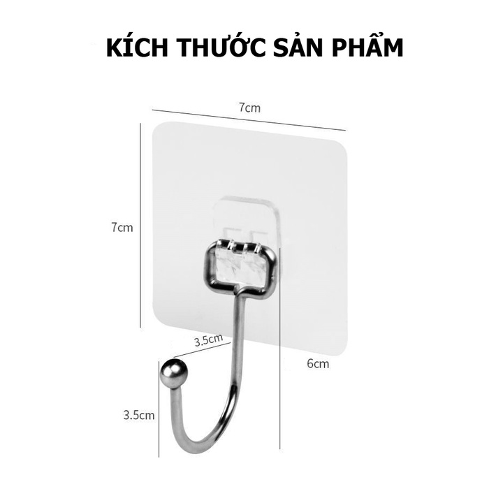 Móc dán tường mạ inox không gỉ loại cực tốt, móc dán nhà tắm chịu lực 20kg MDT00012