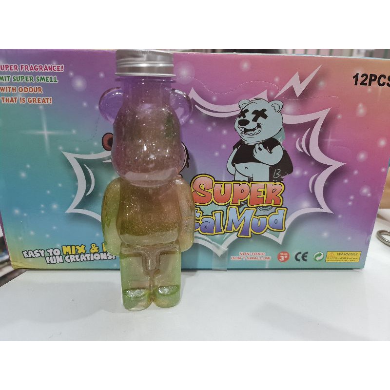 Slime siêu to gấu glaxy bụng bự cute giảm stress, 19cm, thể tích 380ml