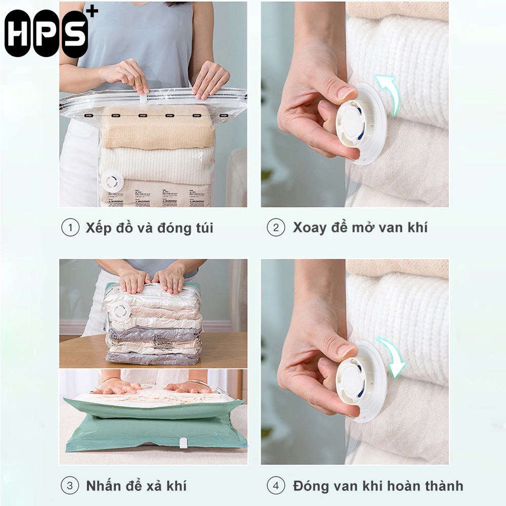 Túi hút chân không đựng quần áo, chăn màn, chống bụi, bảo quản chăn, ga, gối tiện dụng