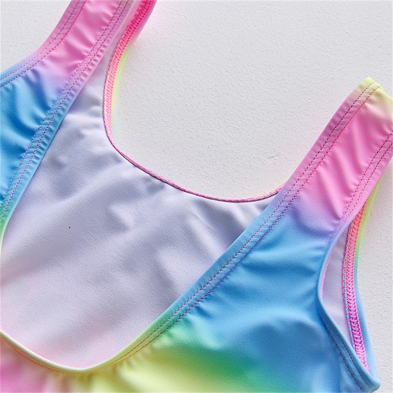 Bộ Đồ Bơi Một Mảnh In Hình Nàng Tiên Cá Màu Cầu Vồng Thời Trang Mùa Hè 2022 Dành Cho Bé Gái 2-11