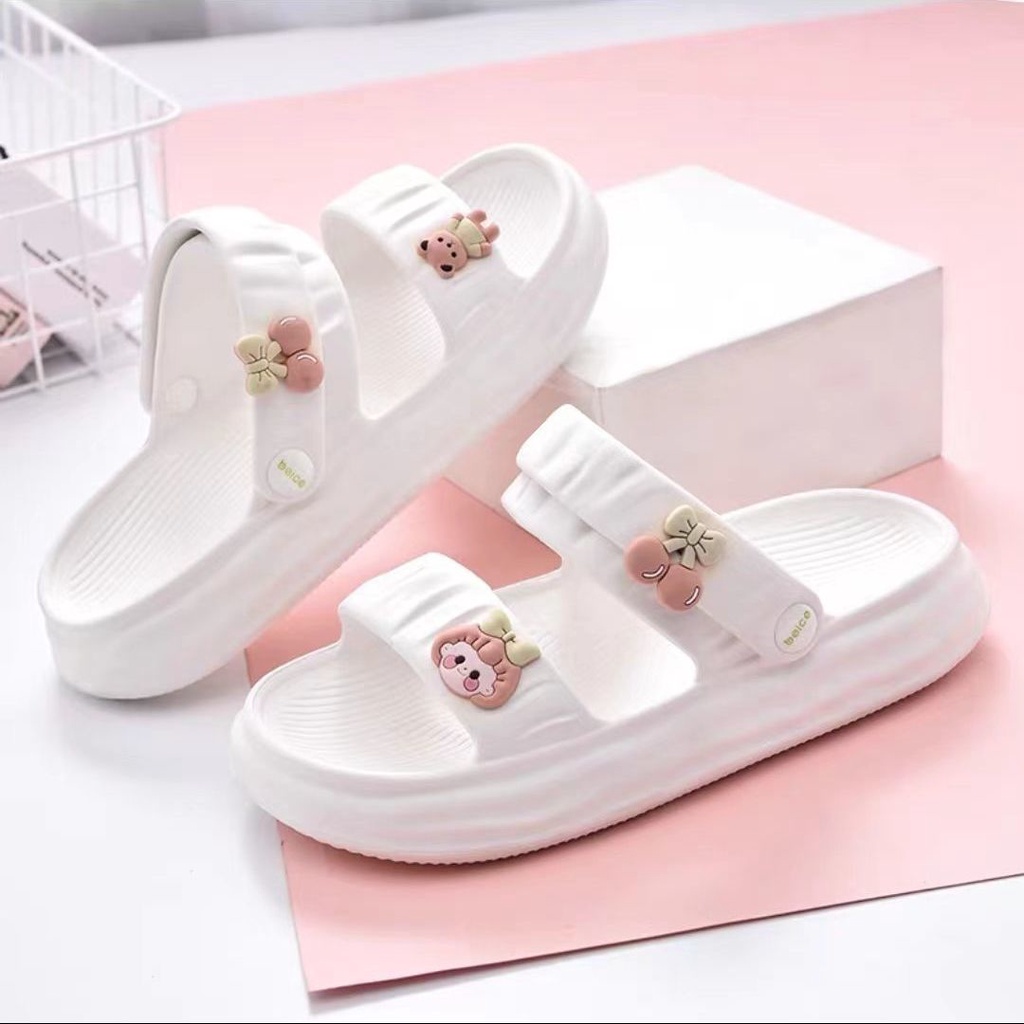 Dép bánh mì đế cao Dép đi biển Dép dễ thương Dép Sandal Họa Tiết Hoạt Hình Thời Trang Mùa Hè