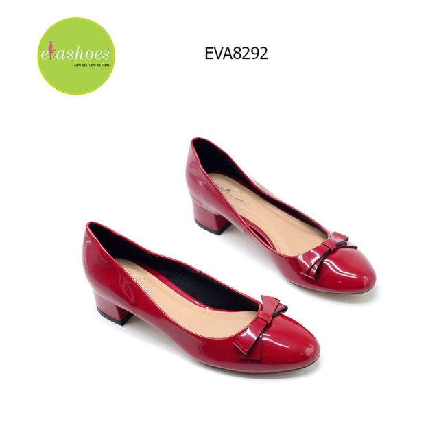 [Mã BMLTA50 giảm 10% đơn 99K] Giày búp bê Đế Vuông Mũi Tròn Phối Nơ Da Bóng 2cm Evashoes - Eva8292(Màu Đen,Kem,Đỏ)