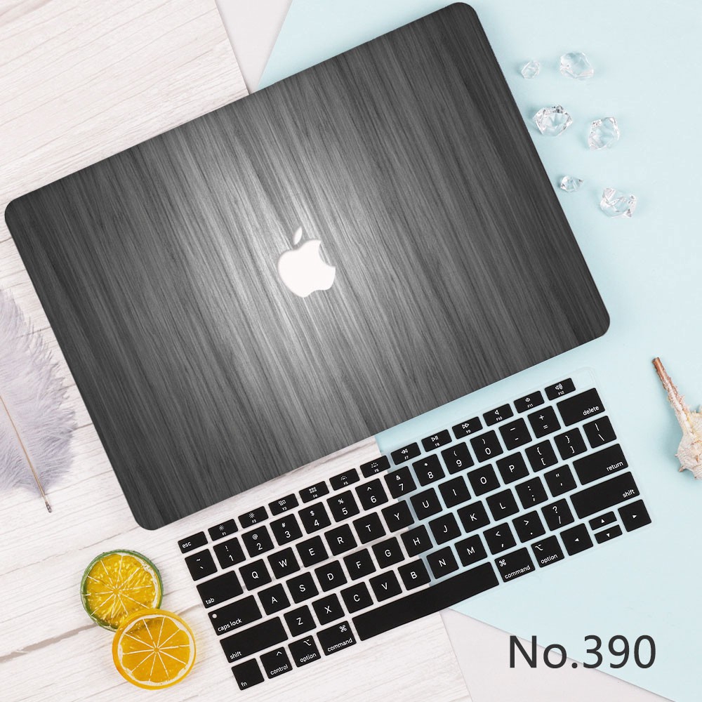 Vỏ bảo vệ laptop Macbook Pro 13.3" 15.4" A2159 A1706 Mac Air họa tiết giả gỗ kèm phụ kiện