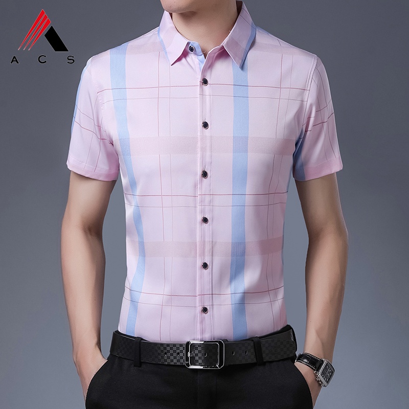 Áo Sơ Mi Ngắn Tay Kẻ Sọc Caro 4 Màu Sắc Trẻ Trung Cho Nam