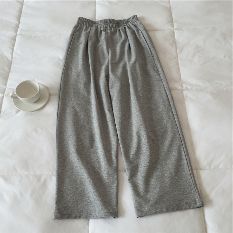 Quần thun da cá dáng suông _ Quần ống rộng cạp cao thun bigsize _ QDC