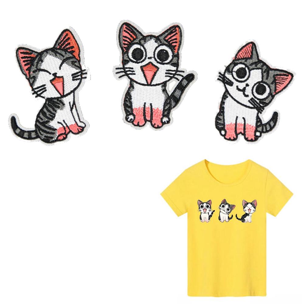 MOCHO Sticker Ủi Thêu Hình Mèo Dễ Thương