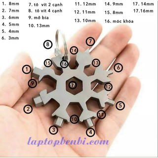 Móc khóa bông tuyết đa chức năng, dùng làm cờ lê