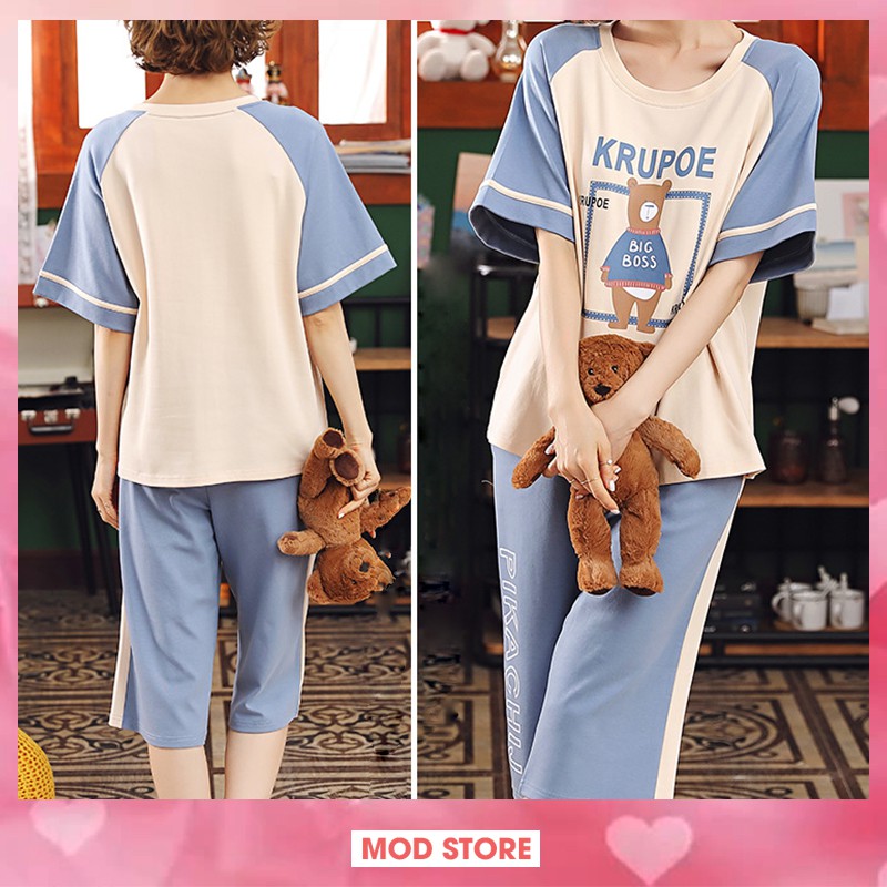 (Loại Đẹp) Bộ Lửng Loại Đẹp Mặc Nhà Cotton, Bộ Ngủ Lửng Nữ Mùa Hè B5 | BigBuy360 - bigbuy360.vn
