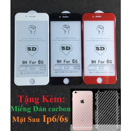 KÍNH 5D CƯỜNG LỰC IPHONE FULL MÀN HÌNH-LOẠI XỊN TẶNG MIẾNG DÁN CACBON MẶT SAU MÁY