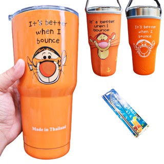 LY GIỮ NHIỆT 900ML CỌP CAM CUTE (KÈM TÚI, 2 ỐNG HÚT, CỌ RỬA)