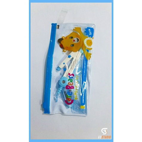 🌹Bộ thước,eke,compa,đo độ cho học sinh đựng túi zip cute