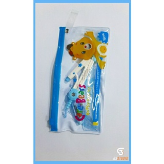 🌹Bộ thước,eke,compa,đo độ cho học sinh đựng túi zip cute