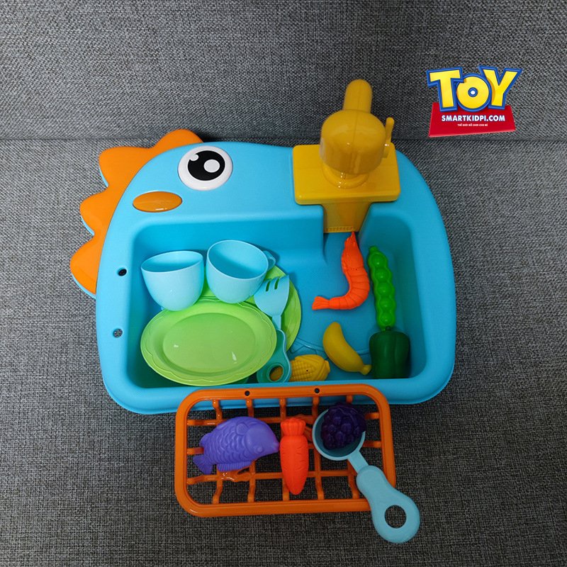 Bộ đồ chơi nhà bếp rửa rau củ quả, câu cá cho bé, đồ chơi câu cá - Beekids