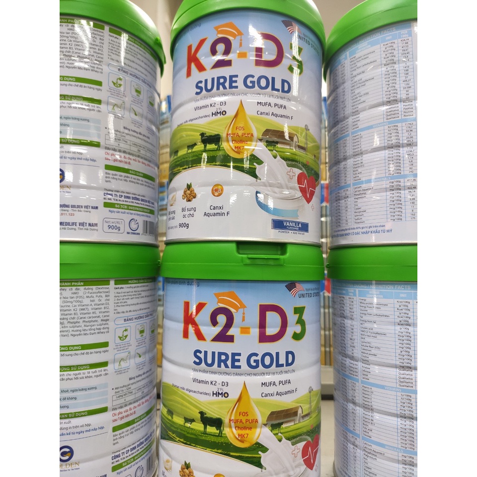 Sữa K2-D3 Gold Sure giúp tăng cường sức khỏe người trung niên, người già , người sau khi ốm dậy cực kỳ hiệu quả