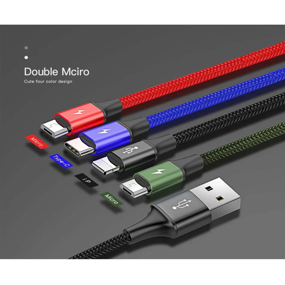 Cáp sạc đa năng 4 đầu Baseus Rapid Series 4 trong 1  - Bảo hàng 12 tháng