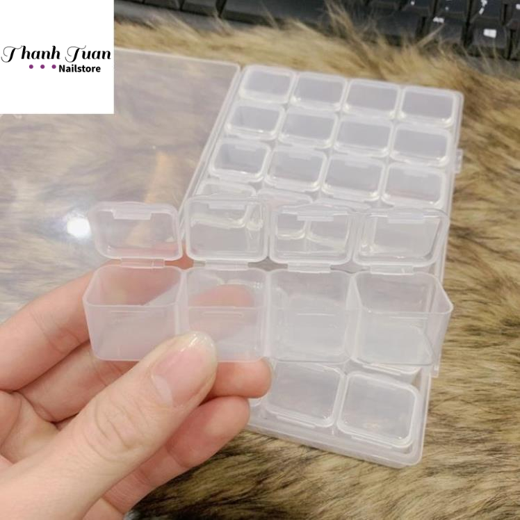 Khay nhựa set 28 ô - 6 ô đựng phụ kiện charm nail  - Phụ kiện đồ nail