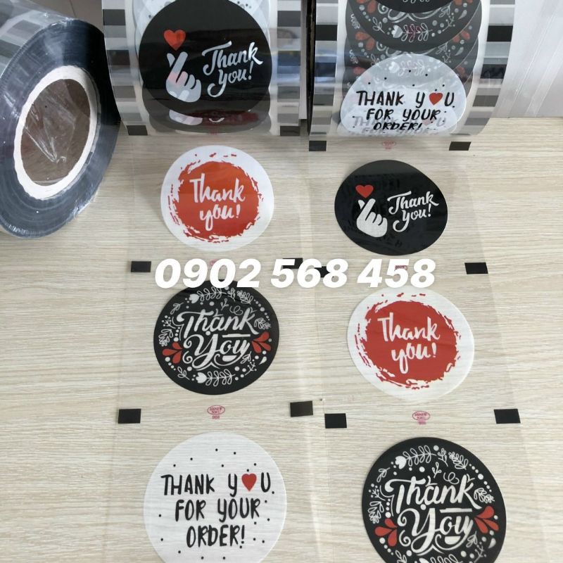CUỘN  MÀNG ÉP LY NHỰA TRÀ SỮA MẪU THANK YOU MỚI A789