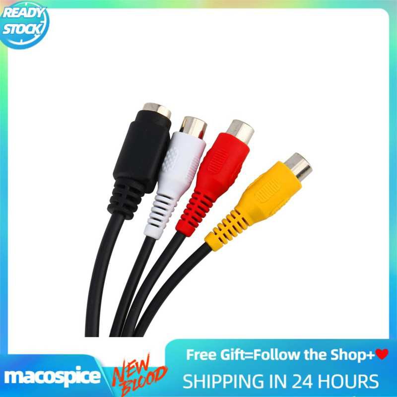 RCA Cáp Chuyển Đổi Từ Cổng Macospice Vga Svga Sang S-Video 3 Rca Tv-Out Av 15-pin Cho Laptop