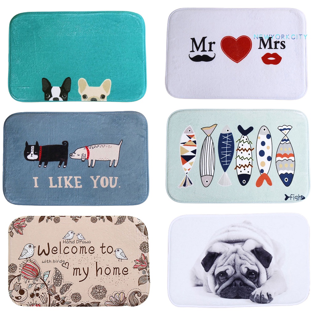 Thảm Chùi Chân Chống Trượt In Họa Tiết Hoạt Hình Dễ Thương