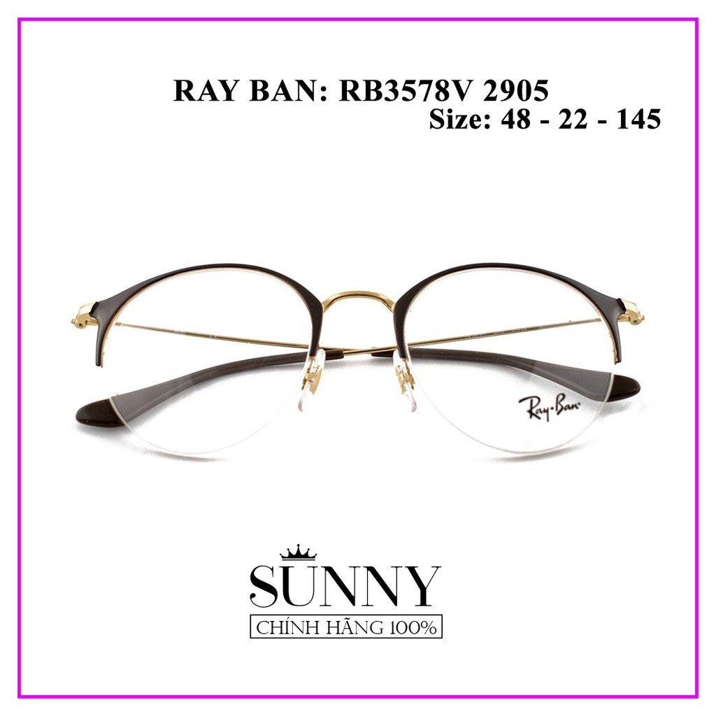 Gọng kính Rayban RB3578V - 2905 - sp chính hãng Kèm tem chống hàng giả của bộ công an, thiết kế dễ đeo bảo vệ mắt