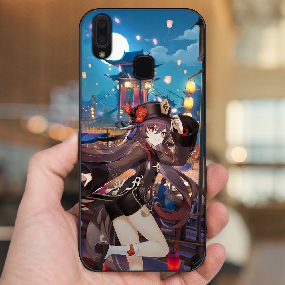 Ốp lưng Vivo Y91, Y95 viền đen in hình Hutao Genshin Impact
