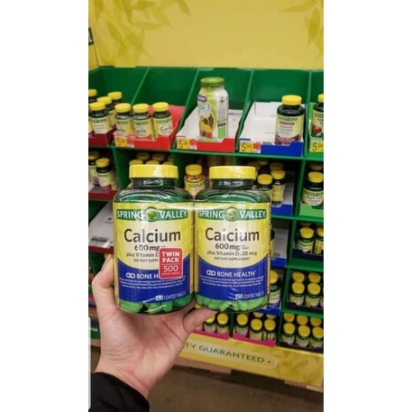 SPRING VALLEY Natural CALCIUM 600mg + VITAMIN D3 - 800 IU