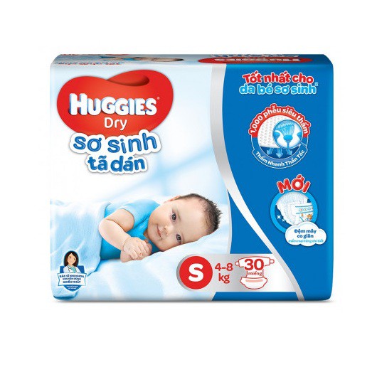 Bỉm tã dán Huggies Size S - 30, 56 miếng