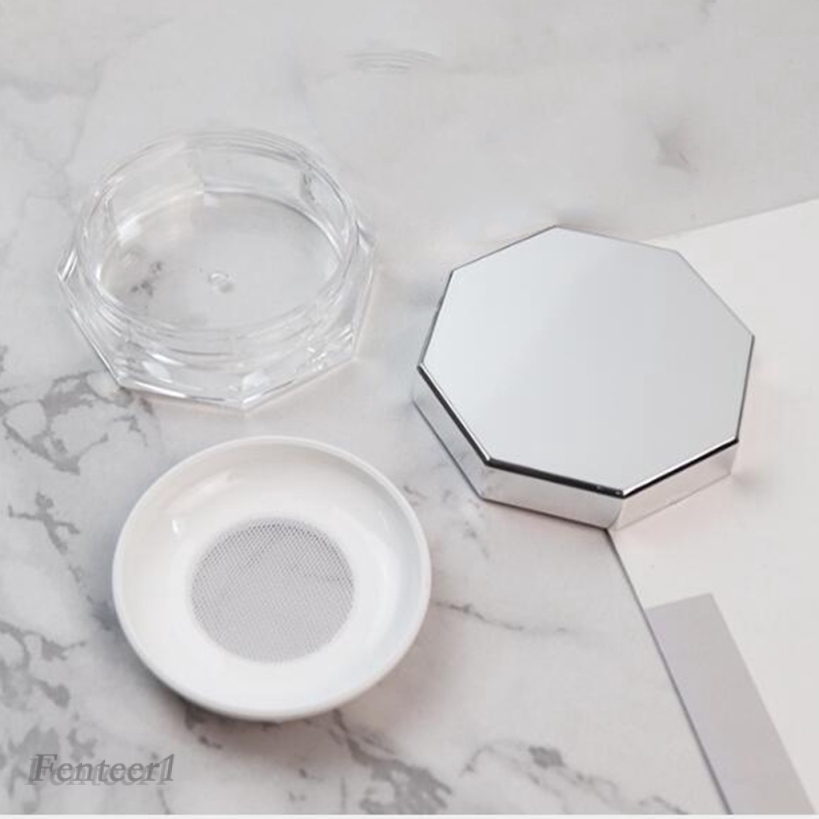 Hộp Nhựa Đựng Phấn Khoáng Trang Điểm Kèm Bông Phấn DIY Fenteer1