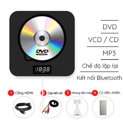 Máy Chạy Đĩa CD Player Version 2 Kết Hợp Loa Bluetooth