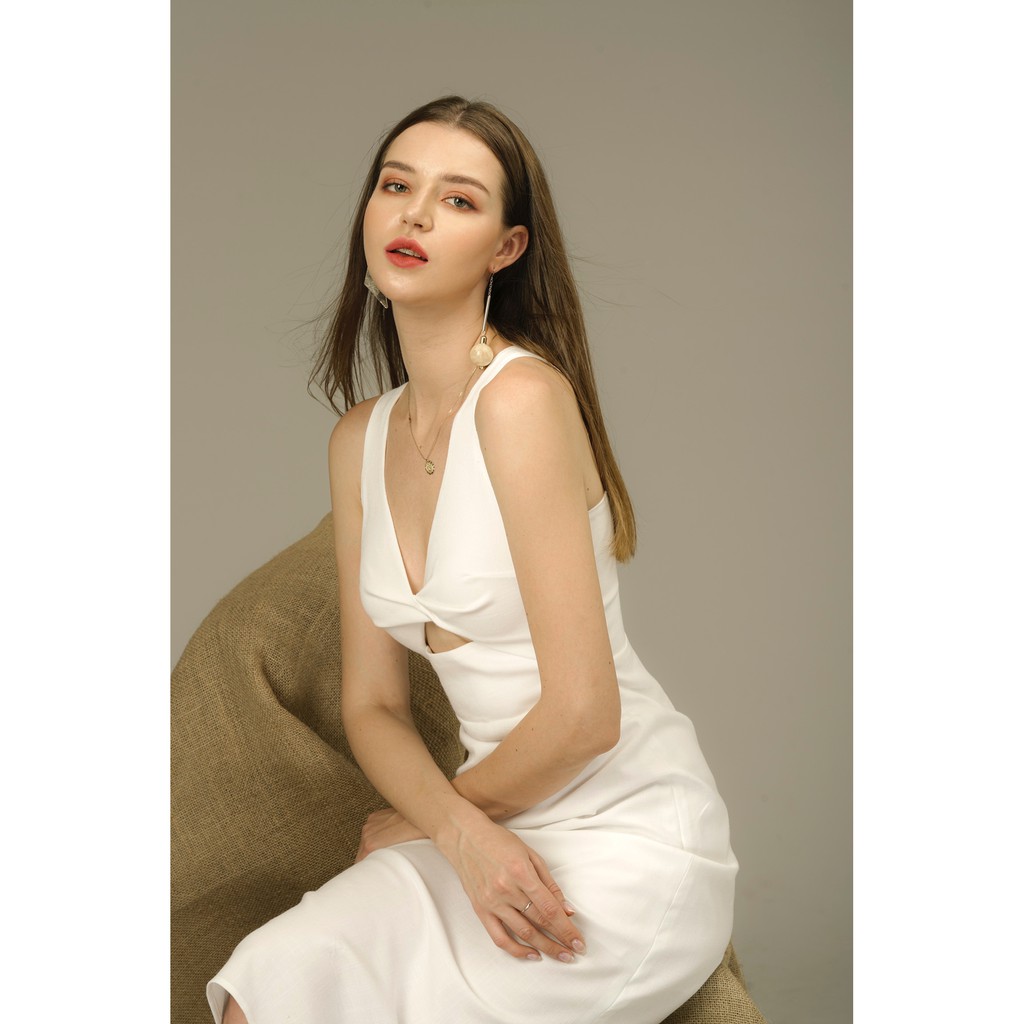 Váy trắng dài - váy xoắn cúp ngực - AUDREY DRESS, SOLID | BigBuy360 - bigbuy360.vn