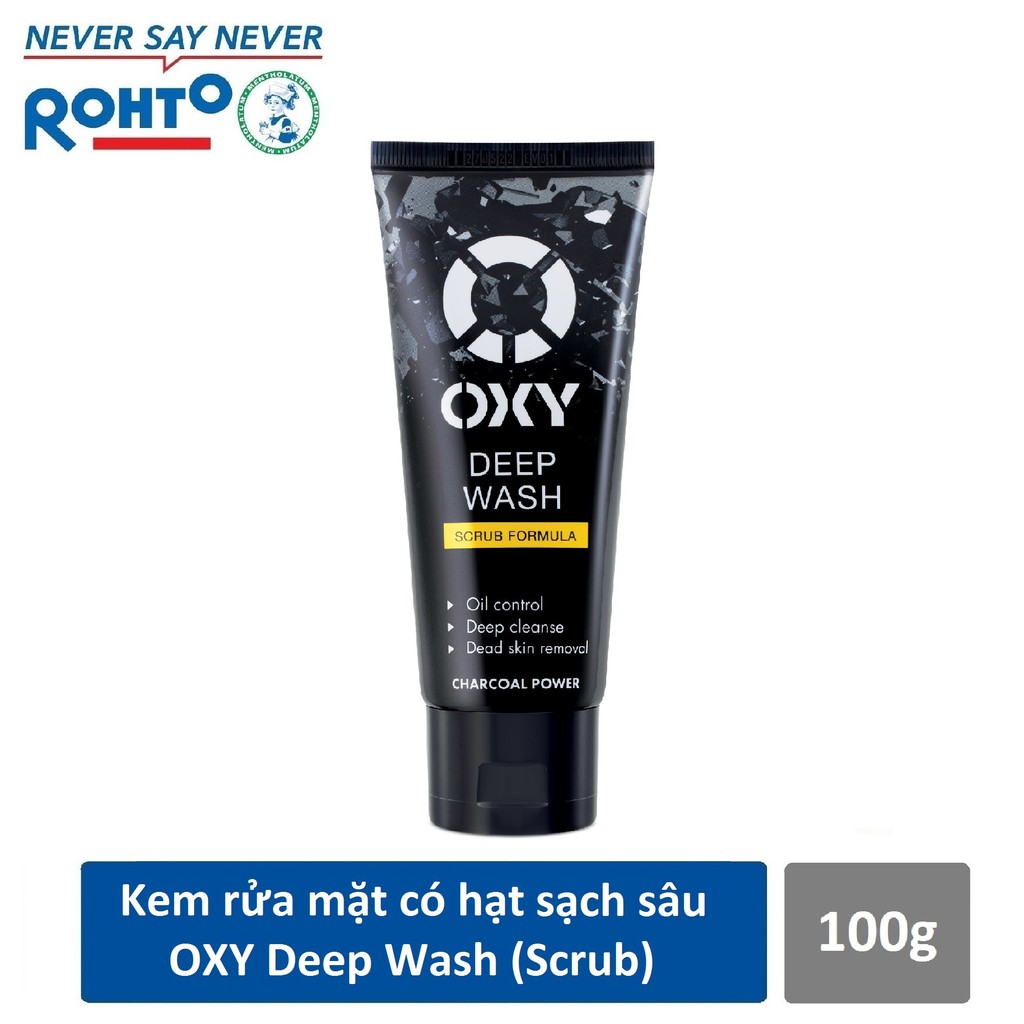 Kem rửa mặt có hạt sạch sâu - giảm nhờn 8 giờ OXY Deep Wash (Scrub) 100g