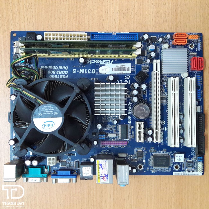 Combo Main Asrock G31, E5300, ram 2GB DDR2, Quạt 775 - Combo lắp máy văn phòng Asrock G31, E5300, ram 2G