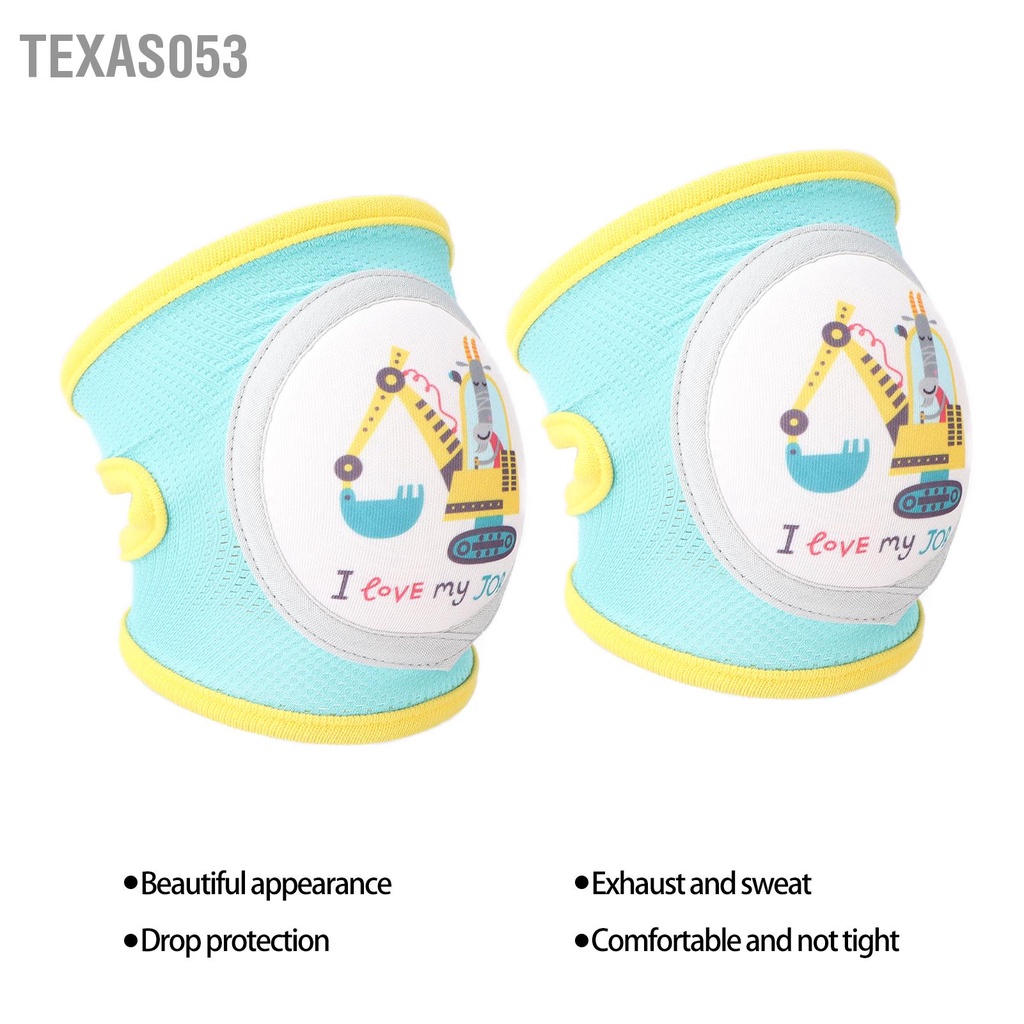 Texas053 Tấm lót đầu gối dành cho trẻ em Chống rơi Unisex Thu thập thông tin khuỷu tay Bảo vệ Trẻ mới biết đi