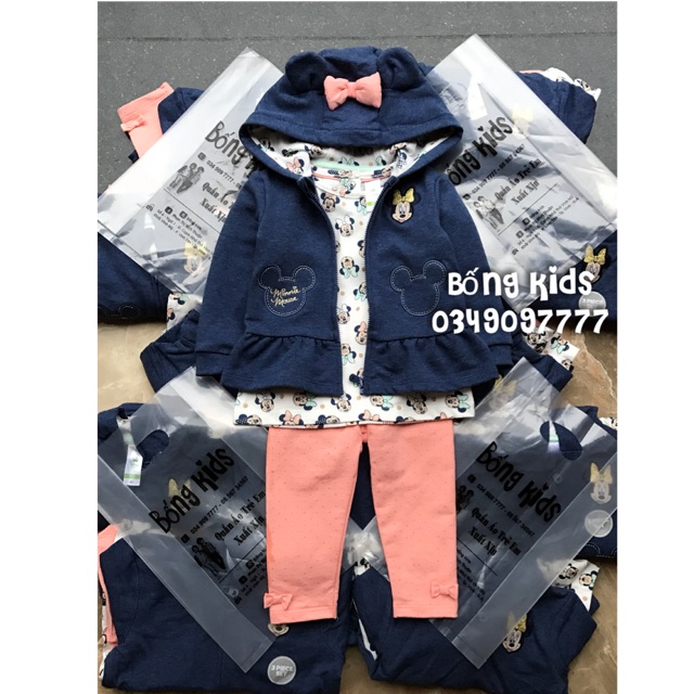 Set 3 Bé Gái Khoác Peplum Minnie Navy C&amp;A 3-5kg