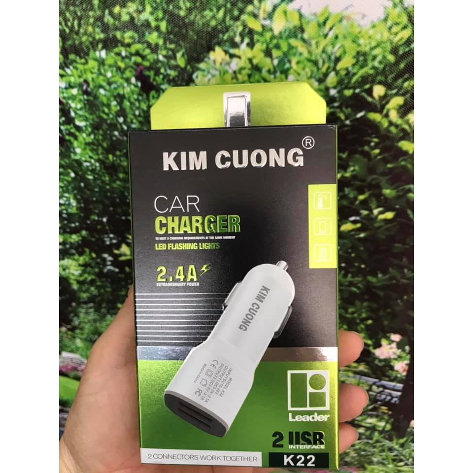 Tẩu sạc nhanh xe hơi ô tô chính hãng kim cương K22, 2 cổng ,sạc nhanh - Uni Shop