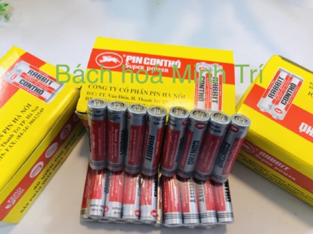 Hộp 40 viên pin Con Thỏ pin tiểu AA/pin đũa AAA  cty Pin Hà Nội