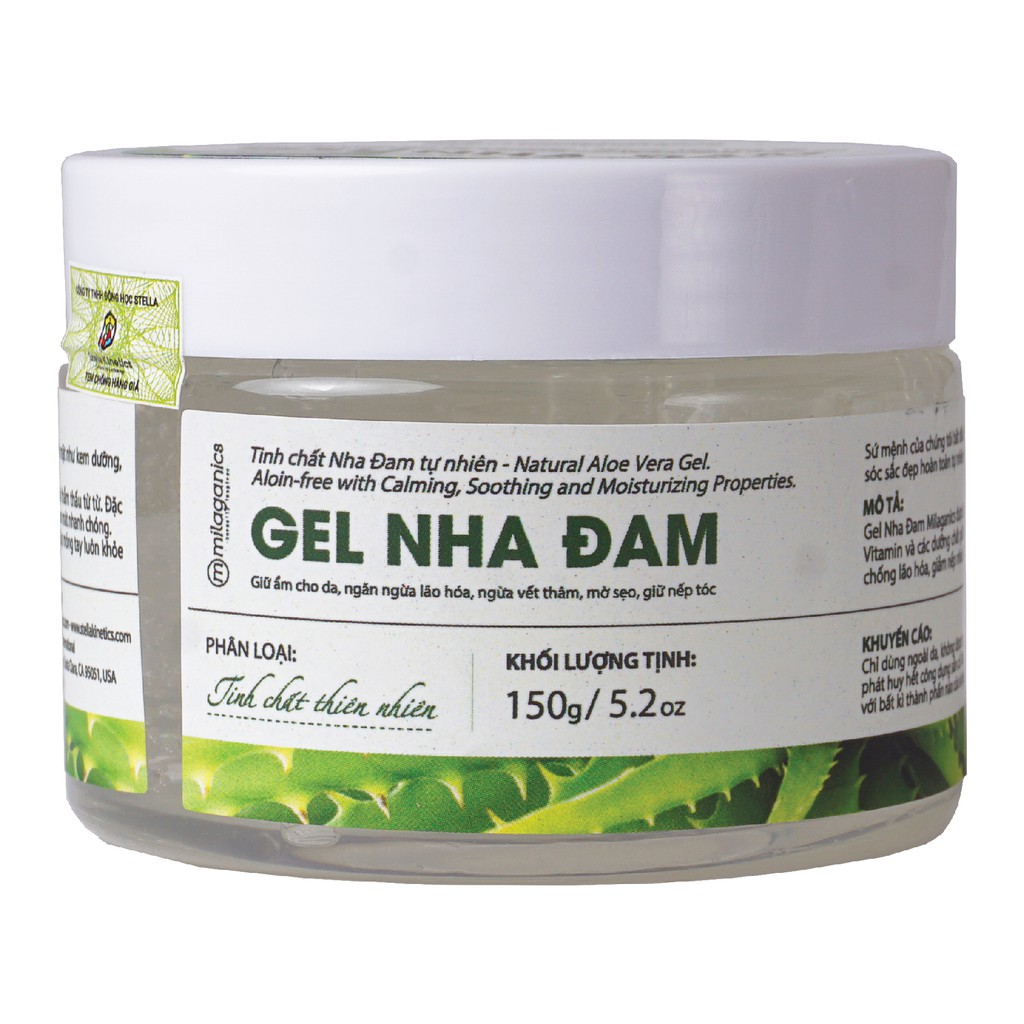 Gel Nha Đam Dưỡng Ẩm Đa Năng & Làm Mềm Da Từ Nha Đam Tươi MILAGANICS 150g (Hũ)