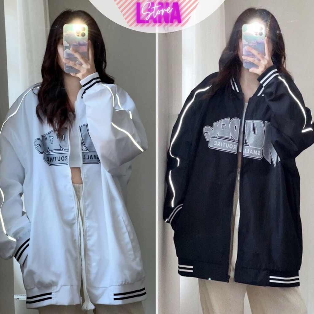 Áo Khoác Dù Chất Vải Gió 2 Lớp In Mudeng Form Unisex Nam Nữ Tay May Phản Quang
