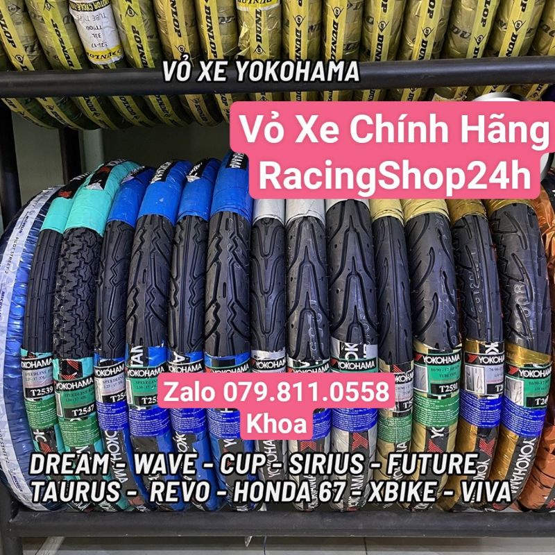 VỎ XE MÁY CHÍNH HÃNG YOKOHAMA CÁC DÒNG TAY GA KHÔNG RUỘT