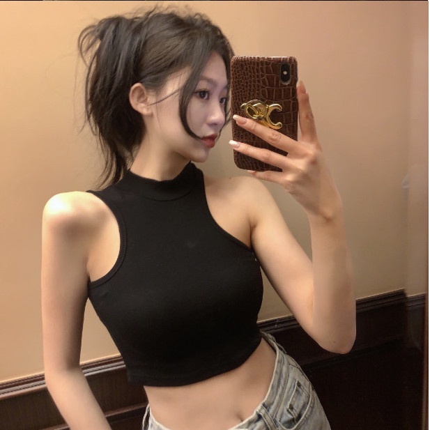 Áo Croptop Nữ Khoét Vai Cổ 3 Phân 🦋 Áo Crt Nữ Trơn Sát Nách Borip Gân 2 Màu 🦋