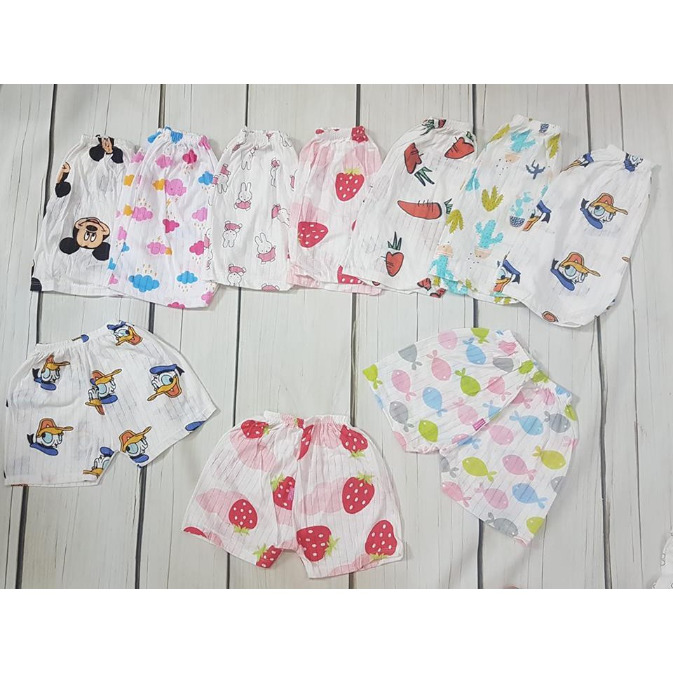 Set 5 quần đùi cotton giấy bé trai, bé gái