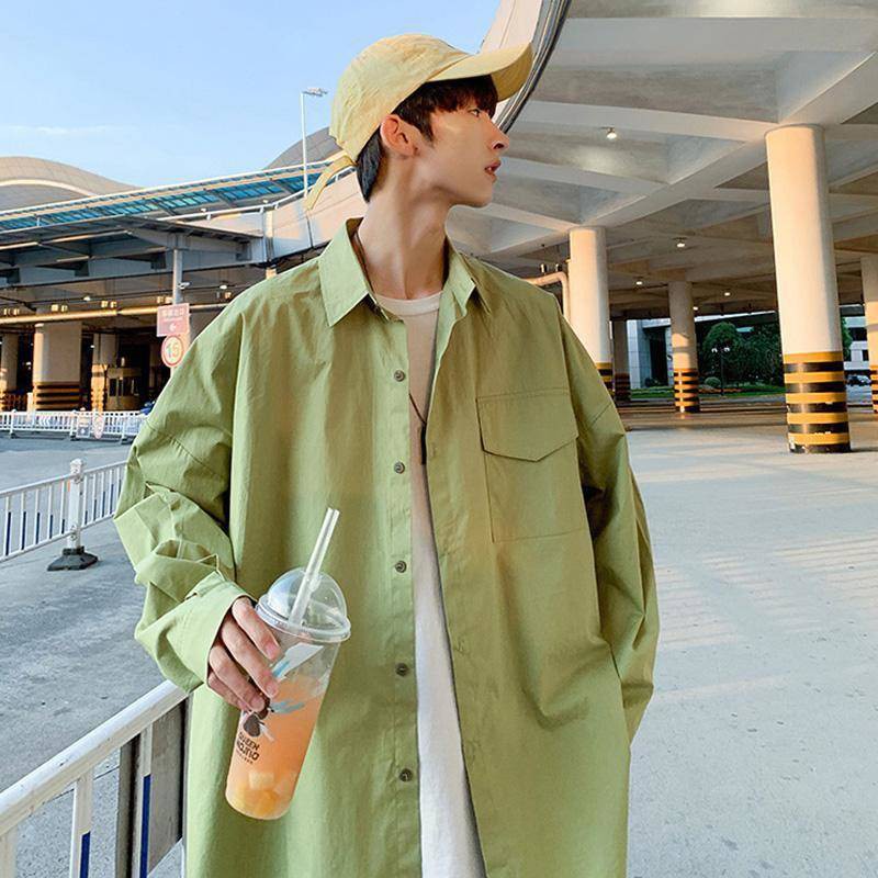 phong cách Hàn Quốc đẹp trai nam áo sơ mi mùa hè lỏng lẻo