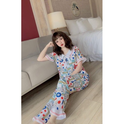 Sales xả hàng Bộ pijama lụa mặc nhà